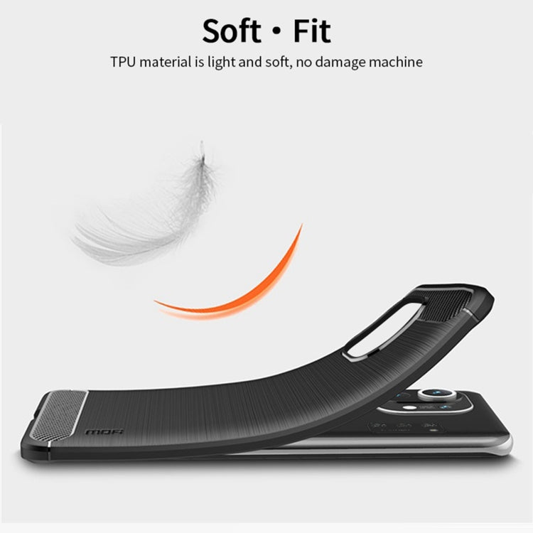 For Xiaomi Mi 11 MOFI Gentleness Series Brushed Texture Carbon Fiber Soft TPU Case(Blue) - Xiaomi Cases by MOFI | Online Shopping South Africa | PMC TechLife