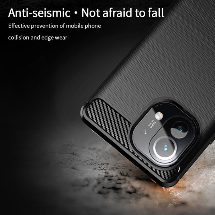 For Xiaomi Mi 11 MOFI Gentleness Series Brushed Texture Carbon Fiber Soft TPU Case(Red) - Xiaomi Cases by MOFI | Online Shopping South Africa | PMC TechLife | Buy Now Pay Later Mobicred