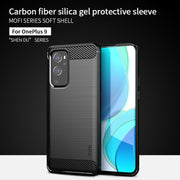 For OnePlus 9 MOFI Gentleness Series Brushed Texture Carbon Fiber Soft TPU Case(Grey)