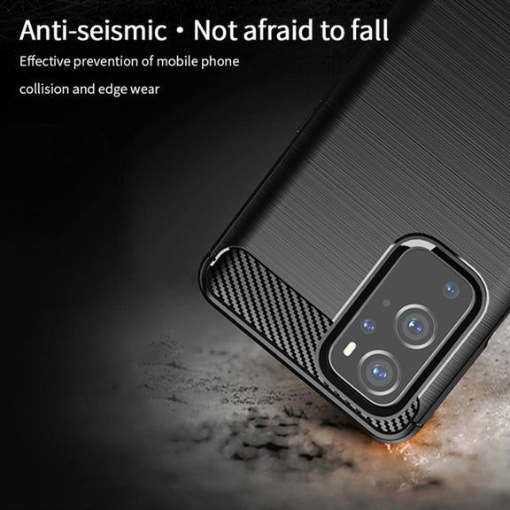 For OnePlus 9 Pro MOFI Gentleness Series Brushed Texture Carbon Fiber Soft TPU Case(Black)
