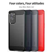 For OnePlus 9 Pro MOFI Gentleness Series Brushed Texture Carbon Fiber Soft TPU Case(Black)