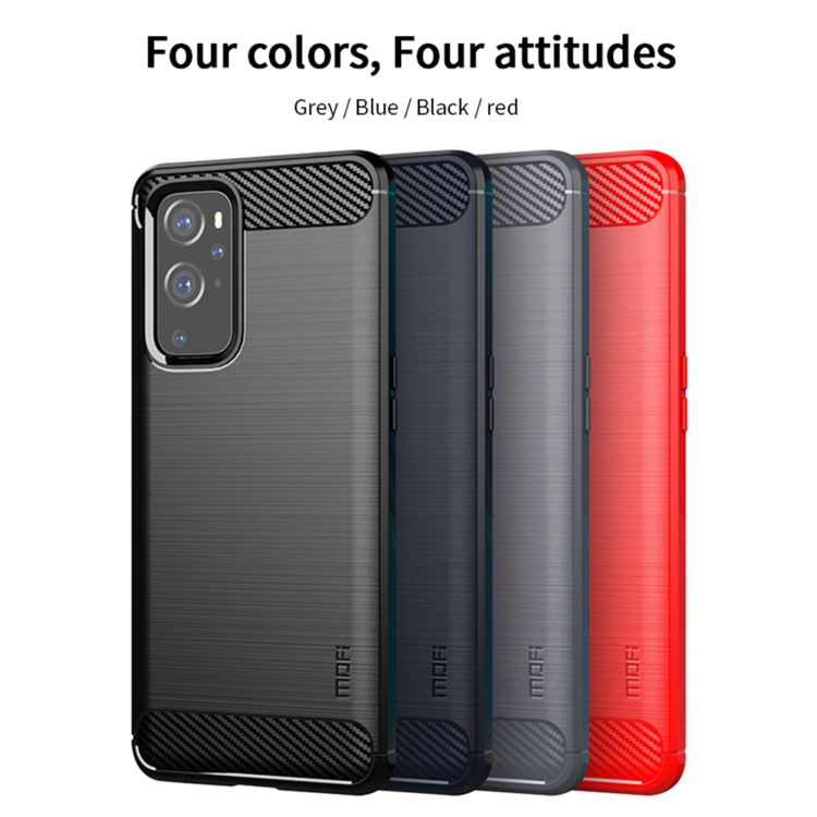 For OnePlus 9 Pro MOFI Gentleness Series Brushed Texture Carbon Fiber Soft TPU Case(Black)
