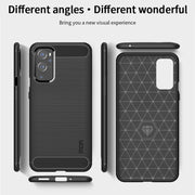 For OnePlus 9 Pro MOFI Gentleness Series Brushed Texture Carbon Fiber Soft TPU Case(Grey)