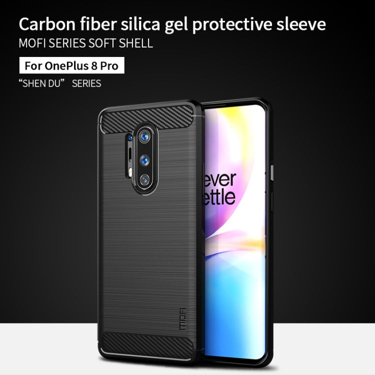 For OnePlus 8 Pro MOFI Gentleness Series Brushed Texture Carbon Fiber Soft TPU Case(Blue) - OnePlus Cases by MOFI | Online Shopping South Africa | PMC TechLife | Buy Now Pay Later Mobicred
