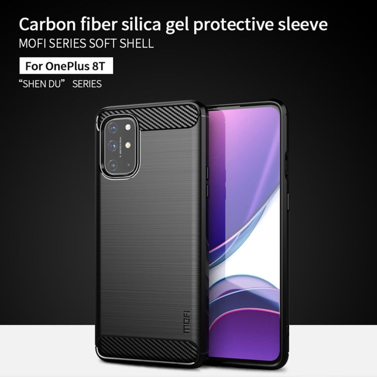 For OnePlus 8T MOFI Gentleness Series Brushed Texture Carbon Fiber Soft TPU Case(Blue) - OnePlus Cases by MOFI | Online Shopping South Africa | PMC TechLife | Buy Now Pay Later Mobicred