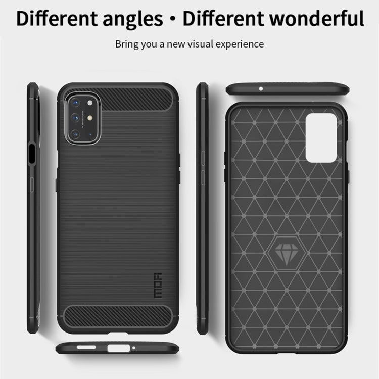 For OnePlus 8T MOFI Gentleness Series Brushed Texture Carbon Fiber Soft TPU Case(Blue) - OnePlus Cases by MOFI | Online Shopping South Africa | PMC TechLife | Buy Now Pay Later Mobicred