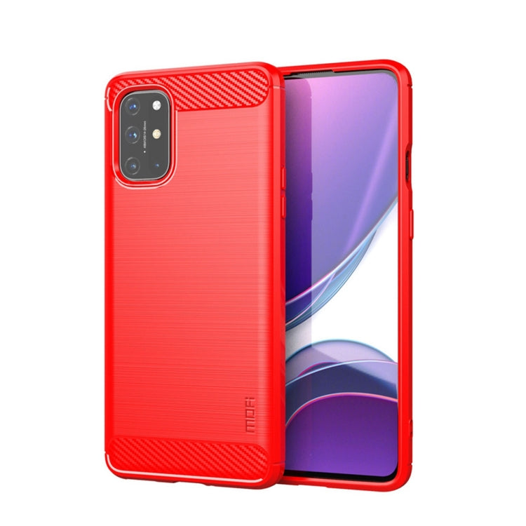 For OnePlus 8T MOFI Gentleness Series Brushed Texture Carbon Fiber Soft TPU Case(Red) - OnePlus Cases by MOFI | Online Shopping South Africa | PMC TechLife