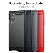 For OnePlus 8T MOFI Gentleness Series Brushed Texture Carbon Fiber Soft TPU Case(Red)