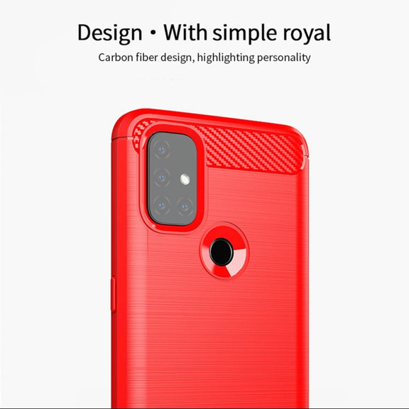 For OnePlus Nord N10 5G MOFI Gentleness Series Brushed Texture Carbon Fiber Soft TPU Case(Black)