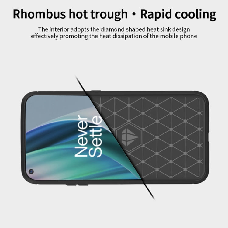 For OnePlus Nord N10 5G MOFI Gentleness Series Brushed Texture Carbon Fiber Soft TPU Case(Black)