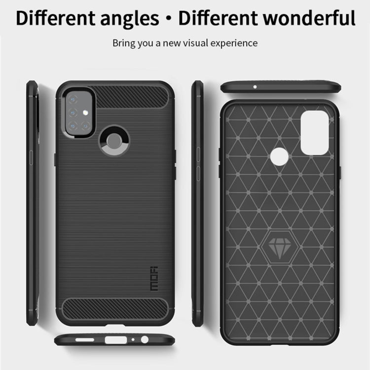 For OnePlus Nord N10 5G MOFI Gentleness Series Brushed Texture Carbon Fiber Soft TPU Case(Black) - OnePlus Cases by MOFI | Online Shopping South Africa | PMC TechLife | Buy Now Pay Later Mobicred