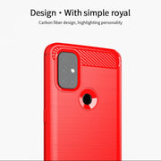 For OnePlus Nord N10 5G MOFI Gentleness Series Brushed Texture Carbon Fiber Soft TPU Case(Red)
