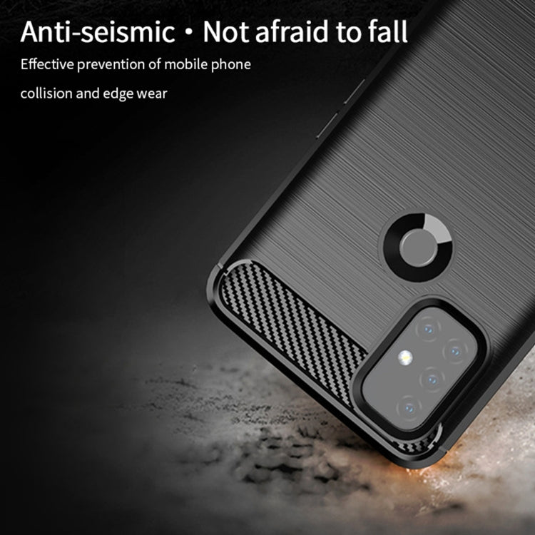 For OnePlus Nord N10 5G MOFI Gentleness Series Brushed Texture Carbon Fiber Soft TPU Case(Red)