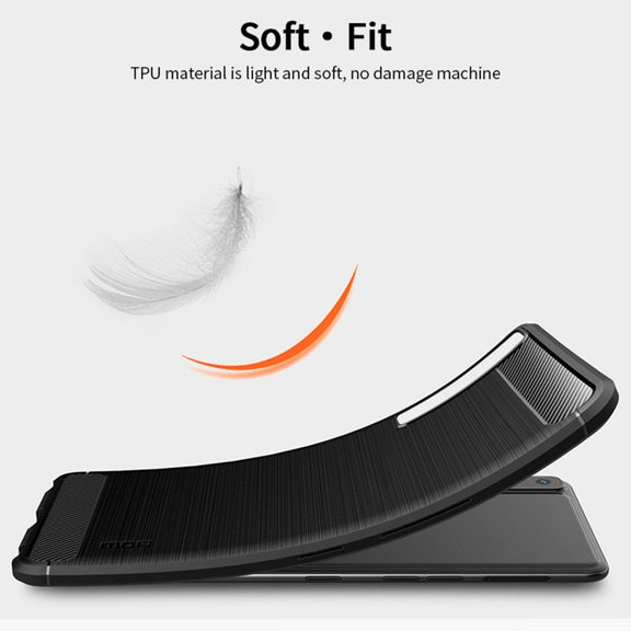 For LG Stylo 7 4G MOFI Gentleness Series Brushed Texture Carbon Fiber Soft TPU Case(Black)