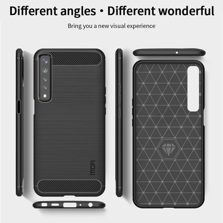 For LG Stylo 7 4G MOFI Gentleness Series Brushed Texture Carbon Fiber Soft TPU Case(Black)