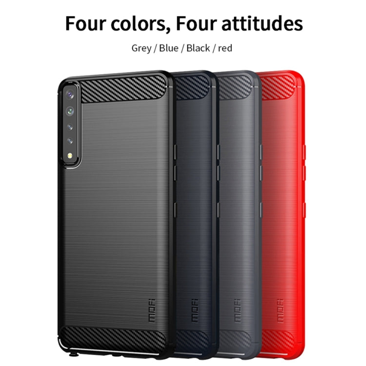 For LG Stylo 7 4G MOFI Gentleness Series Brushed Texture Carbon Fiber Soft TPU Case(Blue)