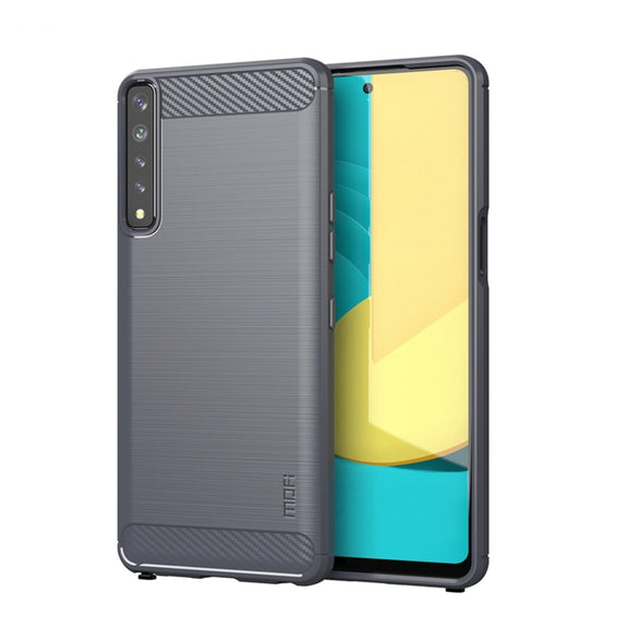 For LG Stylo 7 4G MOFI Gentleness Series Brushed Texture Carbon Fiber Soft TPU Case(Grey)
