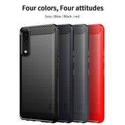 For LG Stylo 7 5G MOFI Gentleness Series Brushed Texture Carbon Fiber Soft TPU Case(Blue)