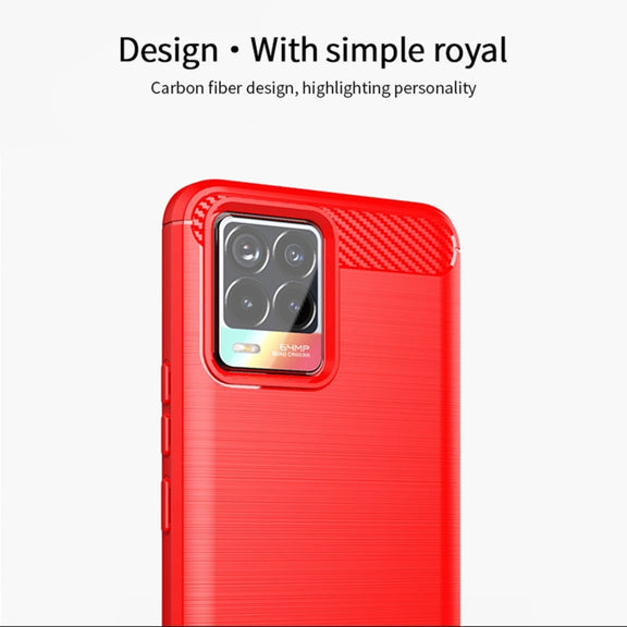 For OPPO Realme 8 / 8 Pro MOFI Gentleness Series Brushed Texture Carbon Fiber Soft TPU Case(Black)