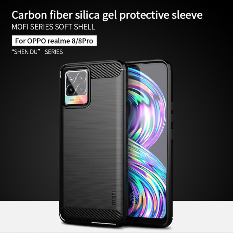 For OPPO Realme 8 / 8 Pro MOFI Gentleness Series Brushed Texture Carbon Fiber Soft TPU Case(Blue) - Realme Cases by MOFI | Online Shopping South Africa | PMC TechLife | Buy Now Pay Later Mobicred