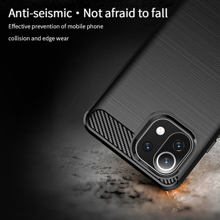For Xiaomi Mi 11 Lite MOFI Gentleness Series Brushed Texture Carbon Fiber Soft TPU Case(Black) - Xiaomi Cases by MOFI | Online Shopping South Africa | PMC TechLife