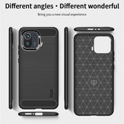 For Xiaomi Mi 11 Pro MOFI Gentleness Series Brushed Texture Carbon Fiber Soft TPU Case(Gray)