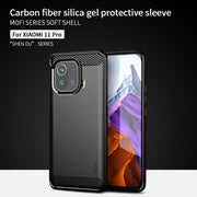 For Xiaomi Mi 11 Pro MOFI Gentleness Series Brushed Texture Carbon Fiber Soft TPU Case(Red)