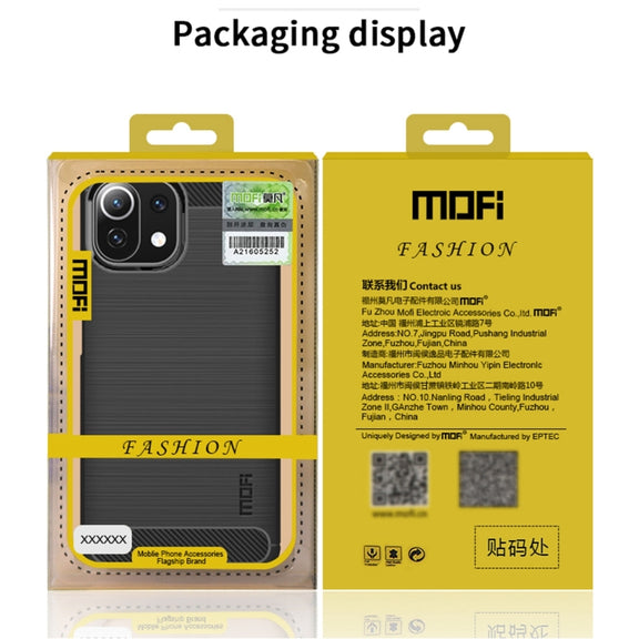 For Xiaomi Mi 11 Pro MOFI Gentleness Series Brushed Texture Carbon Fiber Soft TPU Case(Gray)