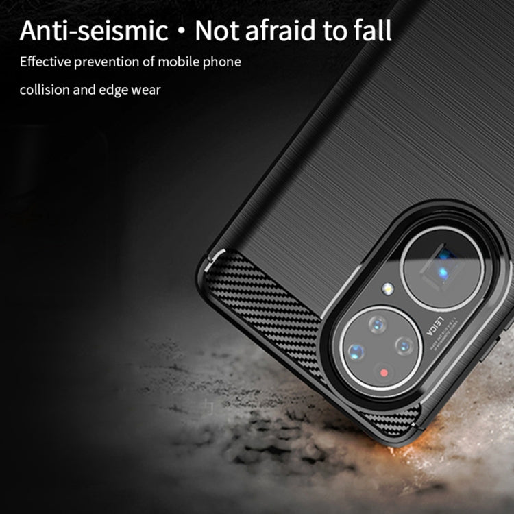 For Huawei P50 Pro MOFI Gentleness Series Brushed Texture Carbon Fiber Soft TPU Case(Blue) - Huawei Cases by MOFI | Online Shopping South Africa | PMC TechLife | Buy Now Pay Later Mobicred