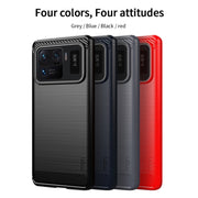 For Xiaomi Mi 11 Ultra MOFI Gentleness Series Brushed Texture Carbon Fiber Soft TPU Case(Black)