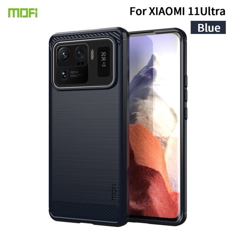 For Xiaomi Mi 11 Ultra MOFI Gentleness Series Brushed Texture Carbon Fiber Soft TPU Case(Blue) - Xiaomi Cases by MOFI | Online Shopping South Africa | PMC TechLife