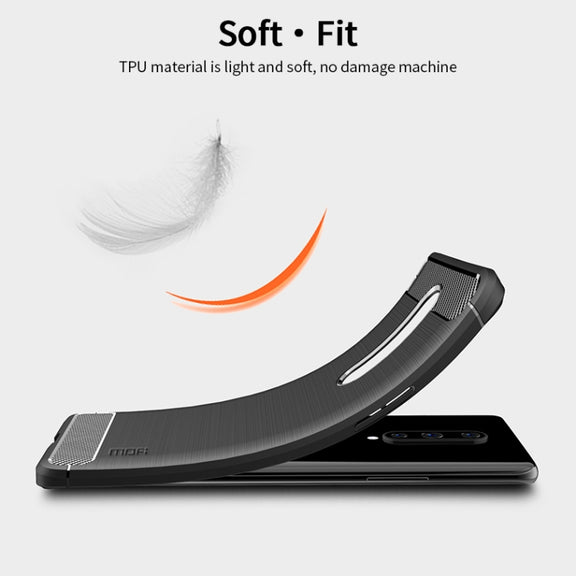 For OnePlus 8 MOFI Gentleness Series Brushed Texture Carbon Fiber Soft TPU Case(Gray)