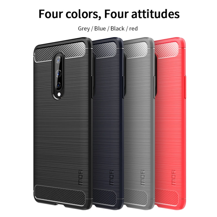 For OnePlus 8 MOFI Gentleness Series Brushed Texture Carbon Fiber Soft TPU Case(Red) - OnePlus Cases by MOFI | Online Shopping South Africa | PMC TechLife | Buy Now Pay Later Mobicred