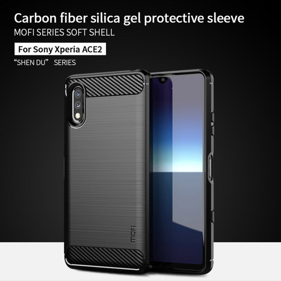 For Sony Xperia ACE ll MOFI Gentleness Series Brushed Texture Carbon Fiber Soft TPU Case(Gray)