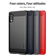 For Sony Xperia ACE ll MOFI Gentleness Series Brushed Texture Carbon Fiber Soft TPU Case(Red)