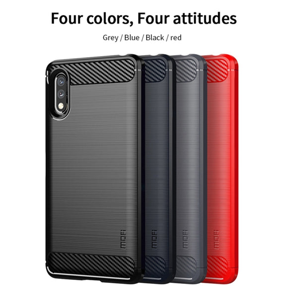 For Sony Xperia ACE ll MOFI Gentleness Series Brushed Texture Carbon Fiber Soft TPU Case(Red)
