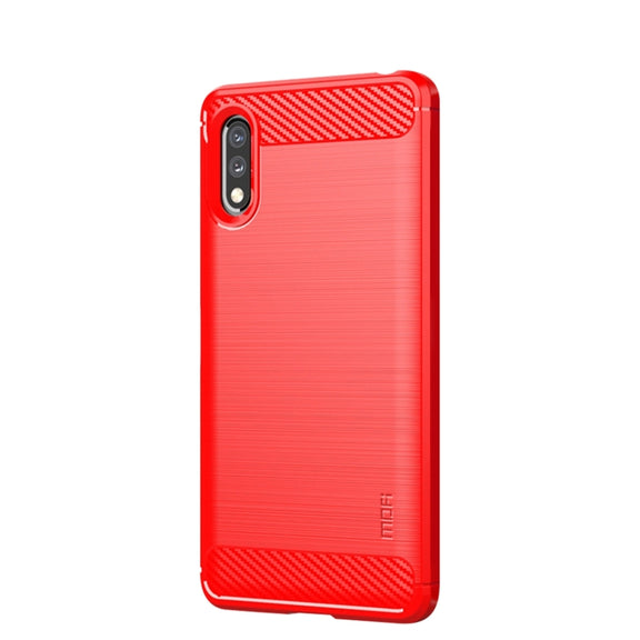 For Sony Xperia ACE ll MOFI Gentleness Series Brushed Texture Carbon Fiber Soft TPU Case(Red)