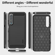 For Sony Xperia 1 lll MOFI Gentleness Series Brushed Texture Carbon Fiber Soft TPU Case(Blue)
