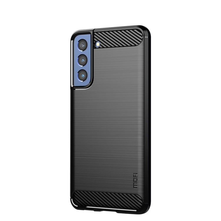 For Samsung Galaxy S21 FE MOFI Gentleness Series Brushed Texture Carbon Fiber Soft TPU Case(Black) - Galaxy Phone Cases by MOFI | Online Shopping South Africa | PMC TechLife