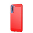 For Samsung Galaxy S21 FE MOFI Gentleness Series Brushed Texture Carbon Fiber Soft TPU Case(Red) - Galaxy Phone Cases by MOFI | Online Shopping South Africa | PMC TechLife