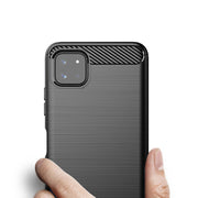 For Samsung Galaxy A22 5G MOFI Gentleness Series Brushed Texture Carbon Fiber Soft TPU Case(Black)