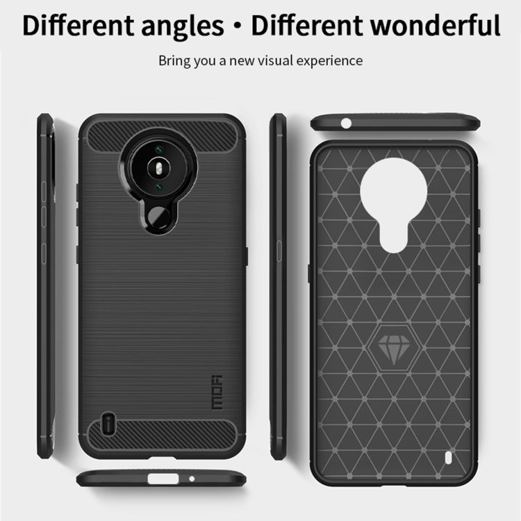 For Nokia 1.4 MOFI Gentleness Series Brushed Texture Carbon Fiber Soft TPU Case(Gray) - Nokia Cases by MOFI | Online Shopping South Africa | PMC TechLife