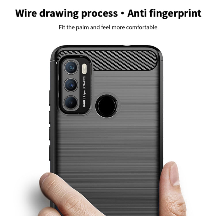 For Motorola G60 / G40 Fusion MOFI Gentleness Series Brushed Texture Carbon Fiber Soft TPU Case(Blue) - Motorola Cases by MOFI | Online Shopping South Africa | PMC TechLife