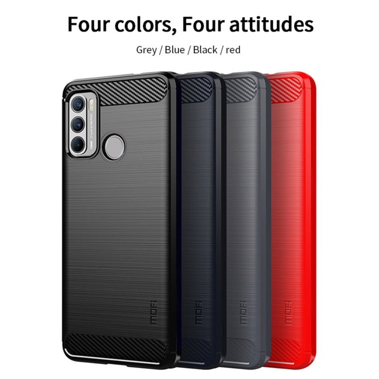 For Motorola G60 / G40 Fusion MOFI Gentleness Series Brushed Texture Carbon Fiber Soft TPU Case(Red) - Motorola Cases by MOFI | Online Shopping South Africa | PMC TechLife