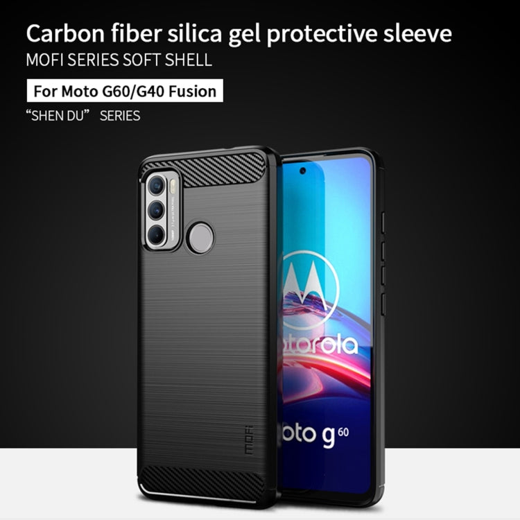 For Motorola G60 / G40 Fusion MOFI Gentleness Series Brushed Texture Carbon Fiber Soft TPU Case(Red) - Motorola Cases by MOFI | Online Shopping South Africa | PMC TechLife