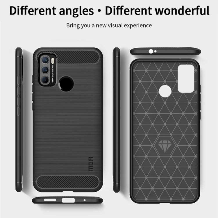 For Motorola G60 / G40 Fusion MOFI Gentleness Series Brushed Texture Carbon Fiber Soft TPU Case(Red) - Motorola Cases by MOFI | Online Shopping South Africa | PMC TechLife