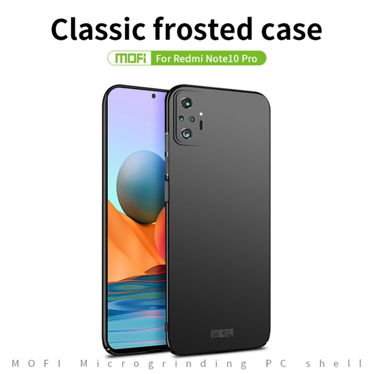 For Xiaomi Redmi Note10 Pro MOFI Frosted PC Ultra-thin Hard Case(Black) - Xiaomi Cases by MOFI | Online Shopping South Africa | PMC TechLife | Buy Now Pay Later Mobicred