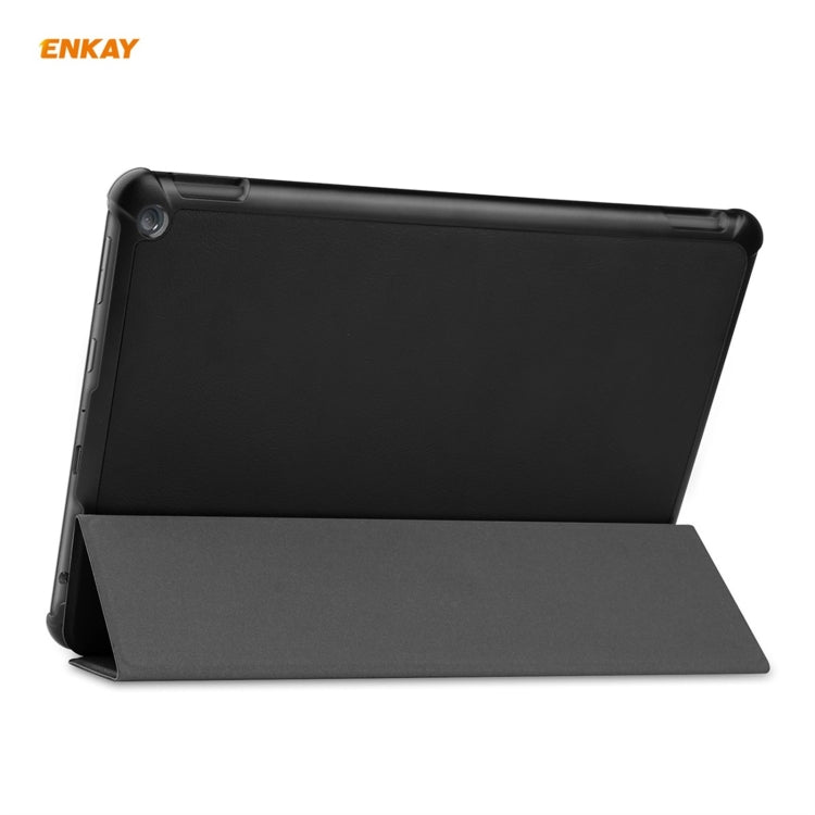 ENKAY PU Leather + Plastic Smart Case with Three-folding Holder for Amazon Fire HD 10 / 10 Plus (2021)(Black) - free shipping - PMC TechLife - Order now!