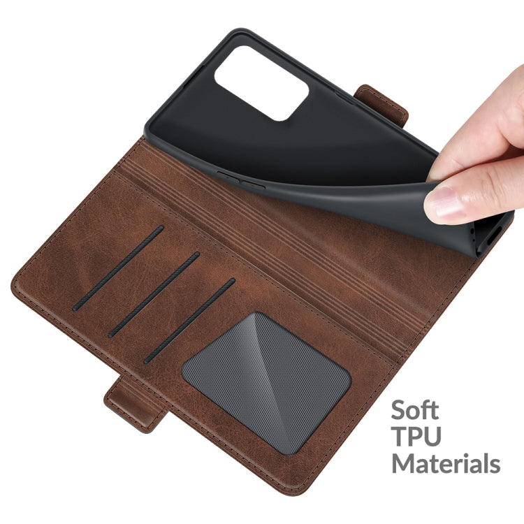 For OnePlus 9 Pro Dual-side Magnetic Buckle Horizontal Flip Leather Case with Holder & Card Slots & Wallet(Brown) - OnePlus Cases by PMC TechLife | Online Shopping South Africa | PMC TechLife