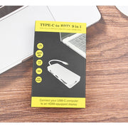 WS-06 9 in 1 Type-C to RJ45 + VGA + PD + HDMI + SD + TF + Audio 3.5mm+ 2 x USB3.0 HUB Adapter